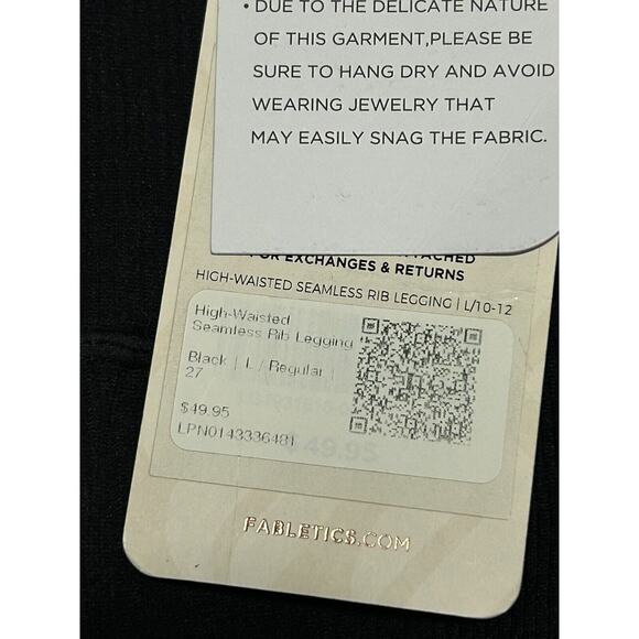 Fabletics Women's Black High Waisted Seamless Ribbed Ankle Leggings Size 27 NWT - Picture 7 of 12